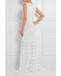 Белое кружевное платье-макси от Roberto Cavalli