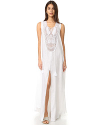 Белое кружевное платье-макси от Miguelina