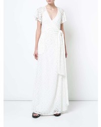 Белое кружевное платье-макси от Patbo
