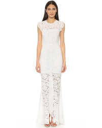 Белое кружевное платье-макси от Rachel Zoe