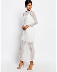 Белое кружевное платье-макси от Vero Moda