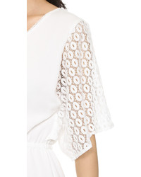 Белое кружевное платье-макси от Cupcakes And Cashmere