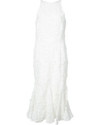Белое кружевное платье-миди от Christian Siriano