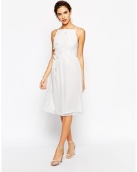Белое кружевное платье-миди от Elise Ryan