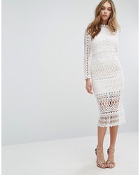 Белое кружевное платье-миди от Missguided