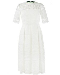 Белое кружевное платье-миди от House of Holland