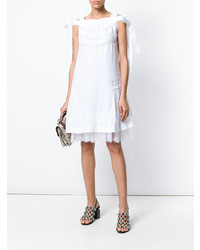 Белое кружевное платье-миди от Ermanno Scervino