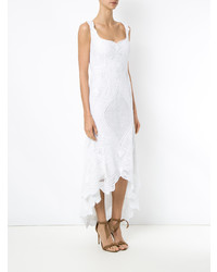 Белое кружевное платье-миди от Martha Medeiros