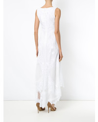 Белое кружевное платье-миди от Martha Medeiros