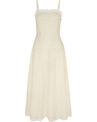 Белое кружевное платье-миди от Temperley London