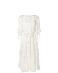 Белое кружевное платье-миди от Zimmermann