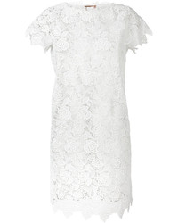 Белое кружевное платье прямого кроя от Ermanno Scervino