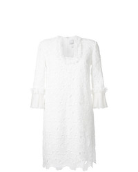 Белое кружевное платье прямого кроя от Huishan Zhang