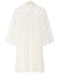 Белое кружевное платье прямого кроя от Marchesa