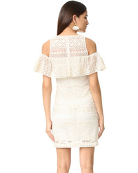 Белое кружевное платье с геометрическим рисунком от Parker