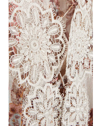 Белое кружевное платье с принтом от Zimmermann