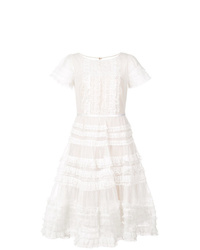 Белое кружевное платье с пышной юбкой от Marchesa Notte