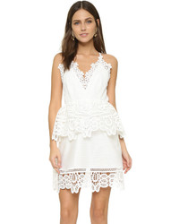 Белое кружевное платье с пышной юбкой от Self-Portrait