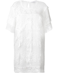 Белое кружевное платье с рюшами от IRO