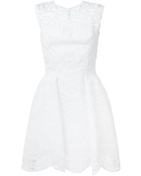 Белое кружевное платье с цветочным принтом от Ermanno Scervino