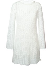 Белое кружевное платье с цветочным принтом от See by Chloe