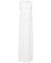 Белое кружевное пляжное платье