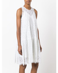 Белое кружевное свободное платье от MSGM
