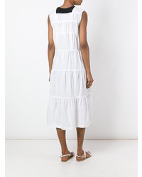 Белое льняное платье-миди от Minä Perhonen