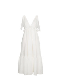 Белое льняное платье-миди от Three Graces