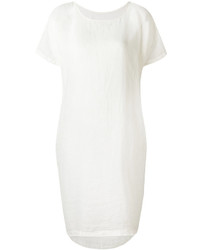 Белое льняное платье со складками от Black Crane