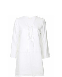 Белое льняное повседневное платье от Matin