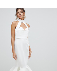 Белое облегающее платье с рюшами от ASOS DESIGN