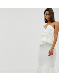 Белое облегающее платье с украшением от ASOS DESIGN