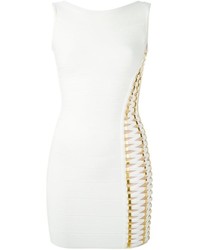 Белое облегающее платье от Herve Leger