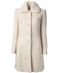 Женское белое пальто букле от Twin-Set