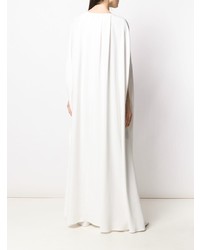 Белое пальто-накидка от Alberta Ferretti