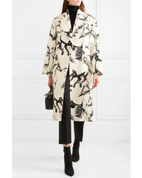 Женское белое пальто с принтом от Adam Lippes