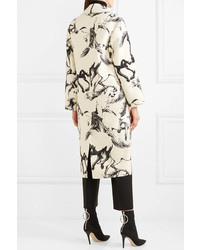Женское белое пальто с принтом от Adam Lippes