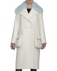 Женское белое пальто от Anastasya Barsukova