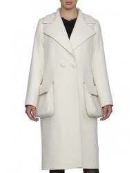 Женское белое пальто от Anastasya Barsukova