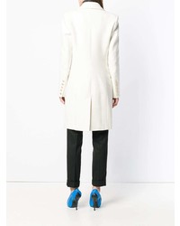 Женское белое пальто от Balmain