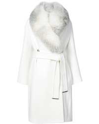 Женское белое пальто от Roberto Cavalli