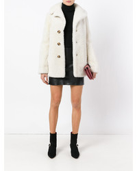 Женское белое пальто от Saint Laurent