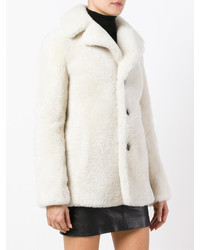 Женское белое пальто от Saint Laurent