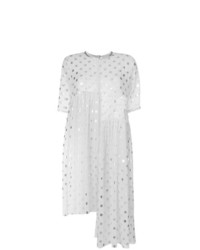 Белое платье-комбинация в горошек от Paskal