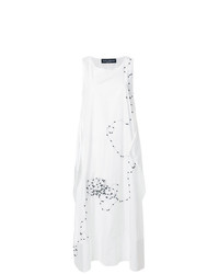 Белое платье-макси из бисера от Maria Calderara