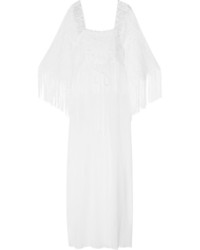 Белое платье-макси крючком от Miguelina