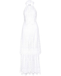 Белое платье-макси крючком от Miguelina