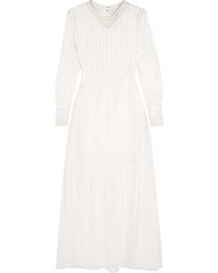Белое платье-макси крючком от Saint Laurent