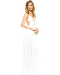 Белое платье-макси с вырезом от Contrarian